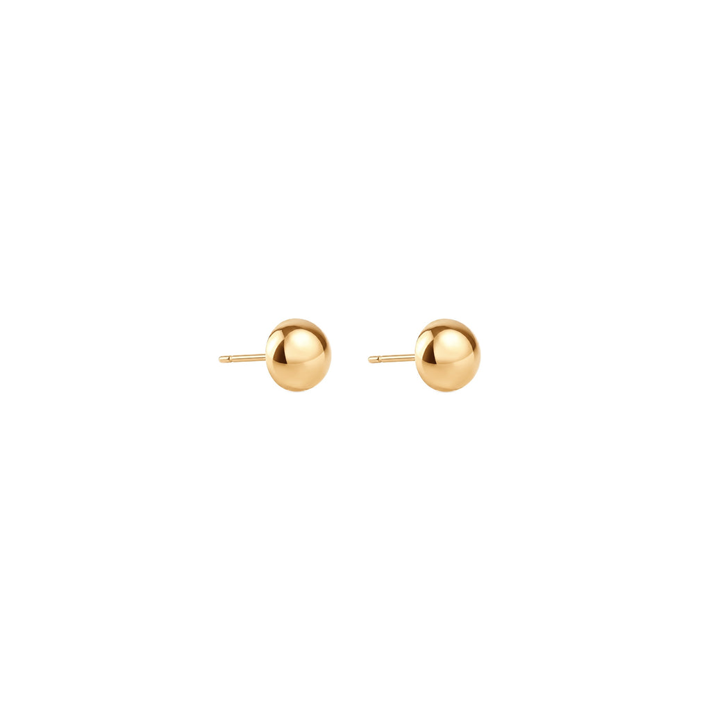 Silk & Steel Dome Stud Earrings in 14k gold PVD-plated stainless steel with a rounded design.