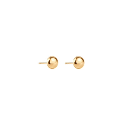 Silk & Steel Dome Stud Earrings in 14k gold PVD-plated stainless steel with a rounded design.