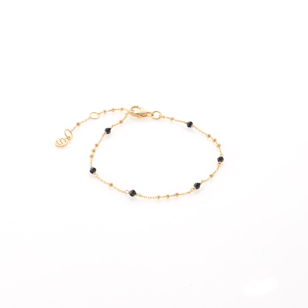 Dotty Bracelet Black Spinel + Gold
