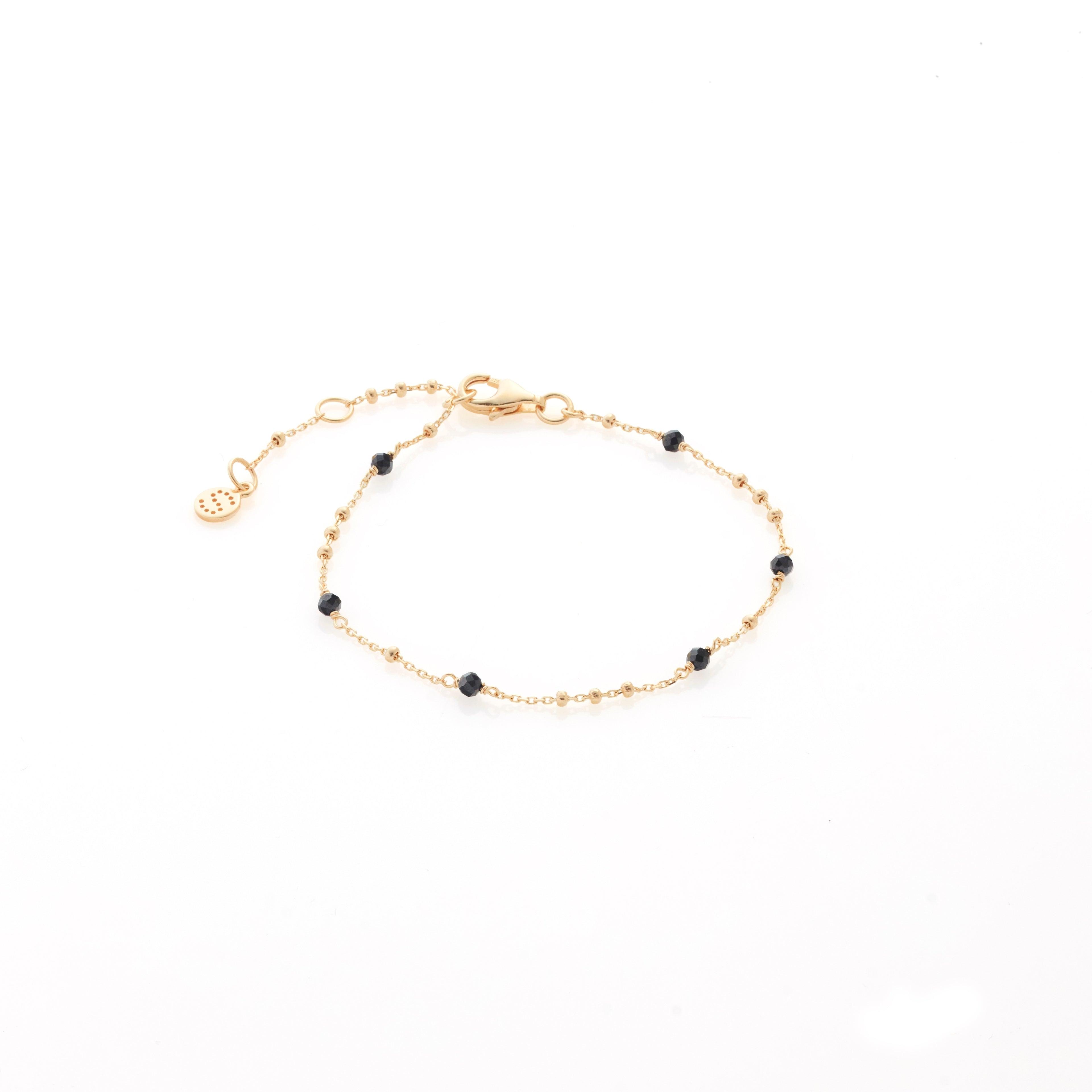 Dotty Bracelet Black Spinel + Gold
