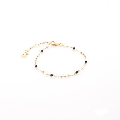 Dotty Bracelet Black Spinel + Gold
