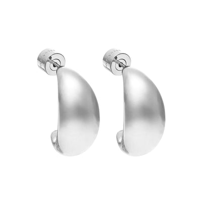 Dynamic Large Hoop Earrings in silver stainless steel | Silk & Steel Jewellery