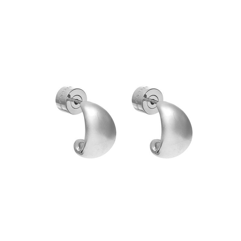 Dynamic Small Hoop Earring in silver stainless steel | Silk & Steel Jewellery