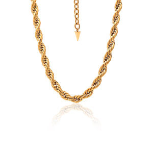 Silk & Steel Eclipse Necklace with in 14k gold-plated stainless steel