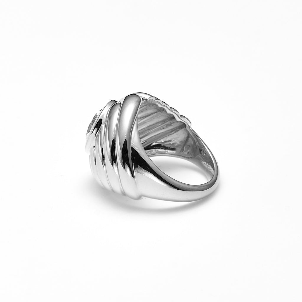Estelle Ring in sterling silver with clear crystal | Silk & Steel Jewellery