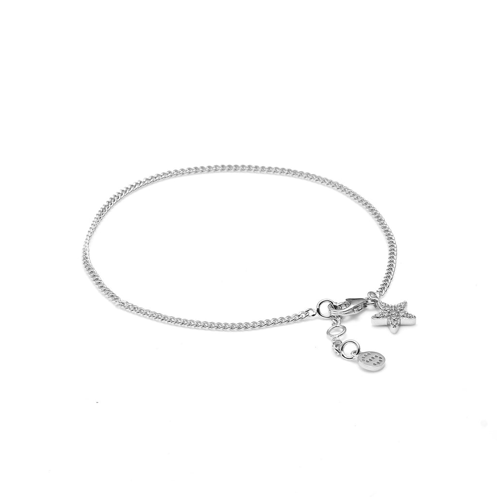 Fine Chain Etoile Bracelet with star pendant in sterling silver | Silk & Steel Jewellery