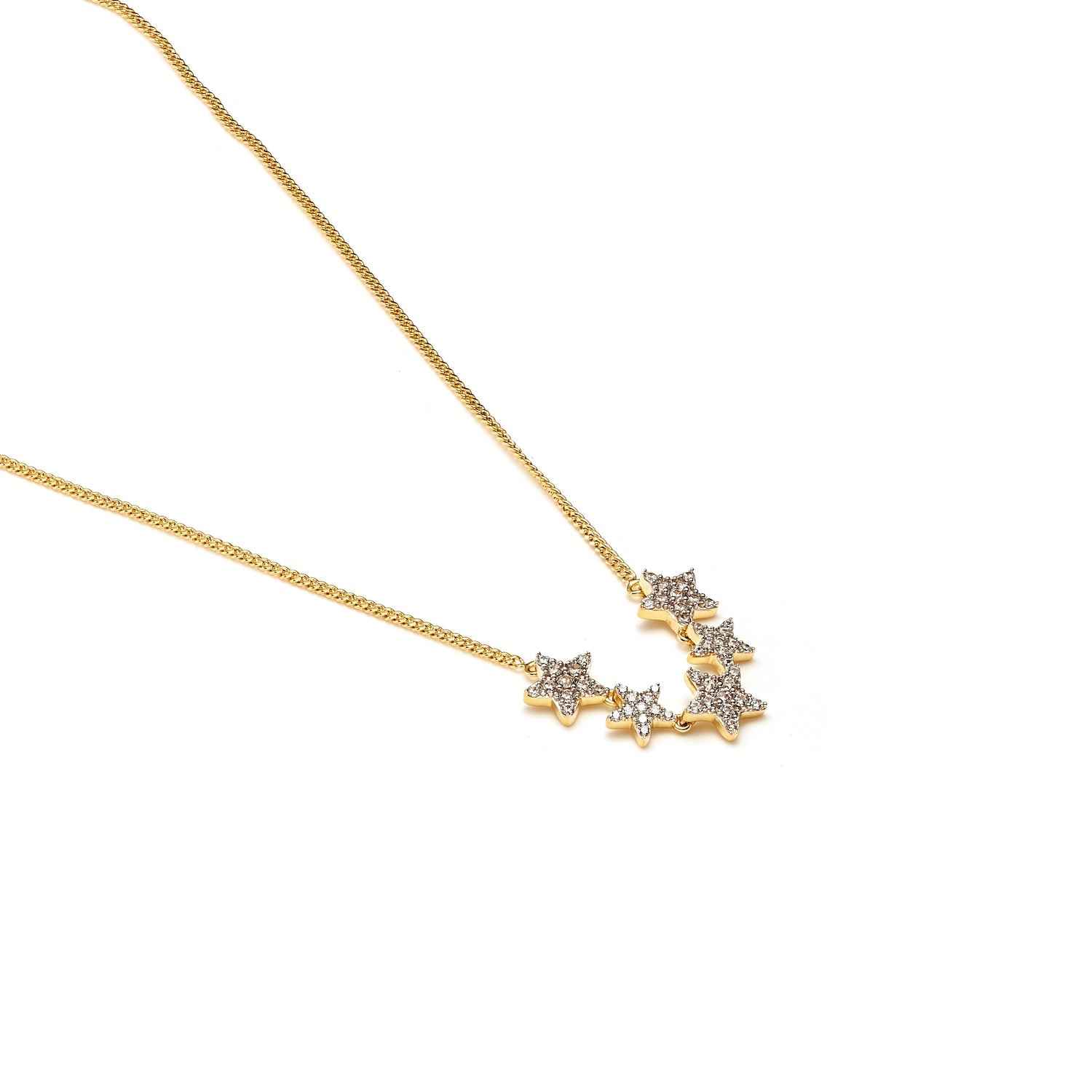 Etoile Star Necklace in 14k gold-plated sterling silver with Cubic Zirconias | Silk & Steel Jewellery