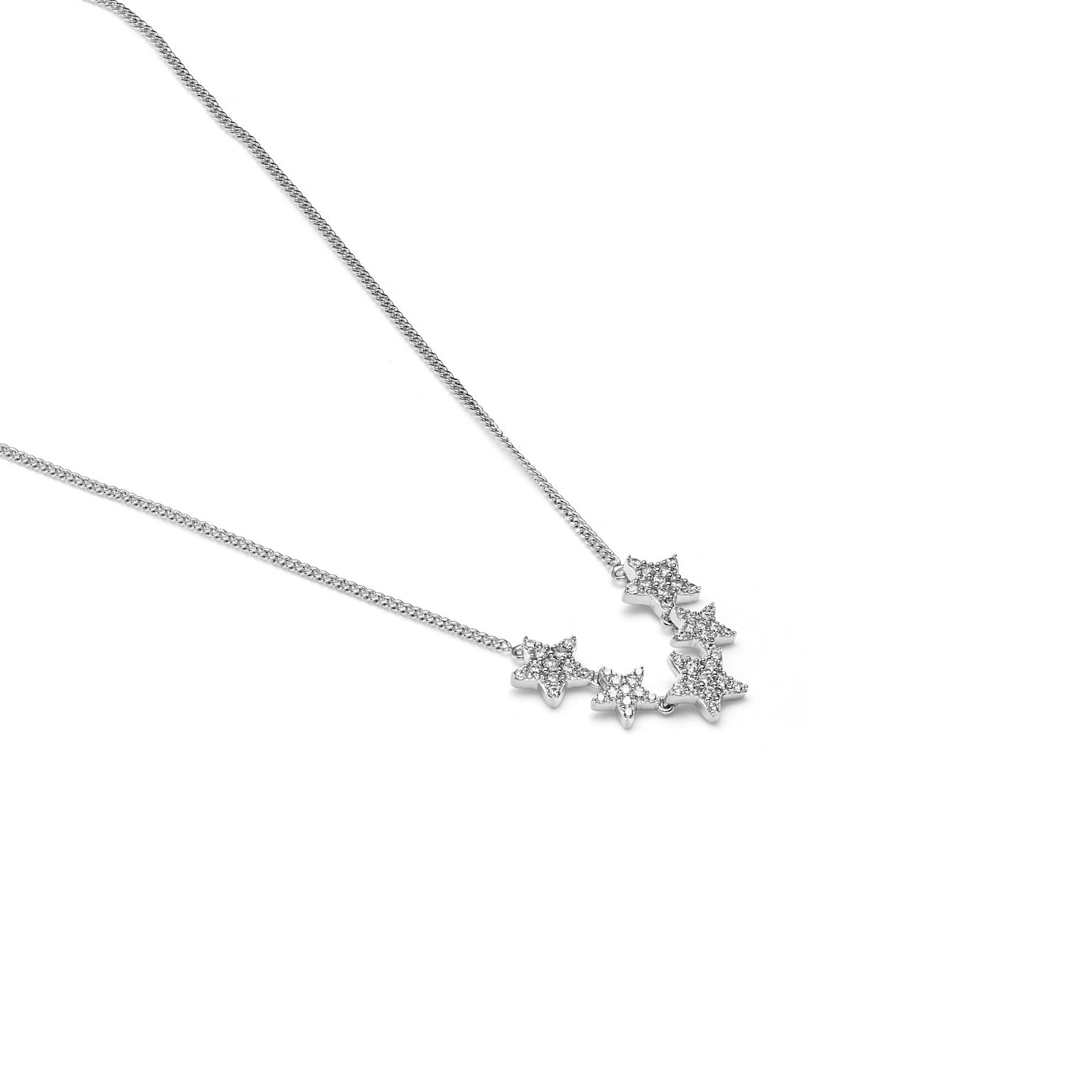 Etoile Star Necklace in sterling silver with Cubic Zirconias | Silk & Steel Jewellery