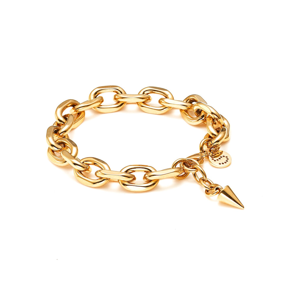Forged Bracelet in 14k gold-plated stainless steel | Silk & Steel Jewellery