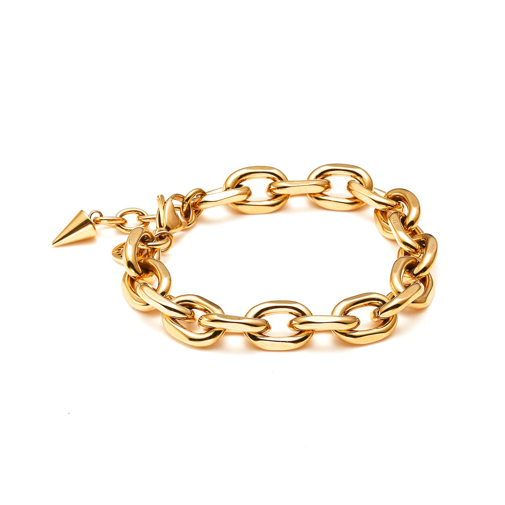 Forged Bracelet in 14k gold-plated stainless steel | Silk & Steel Jewellery