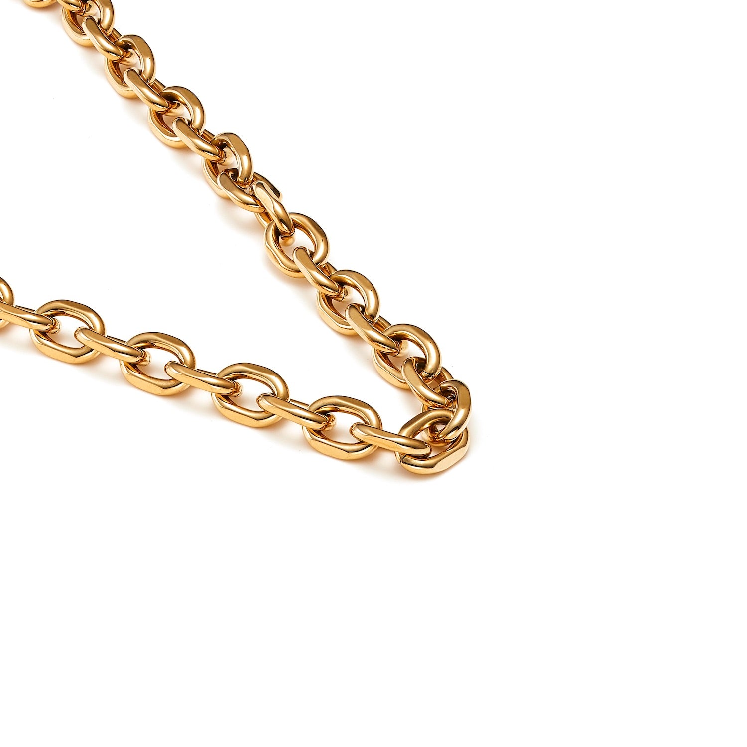 Forged Necklace in 14k gold-plated stainless steel | Silk & Steel Jewellery