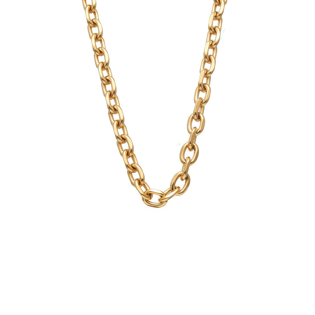 Forged Necklace in 14k gold-plated stainless steel | Silk & Steel Jewellery
