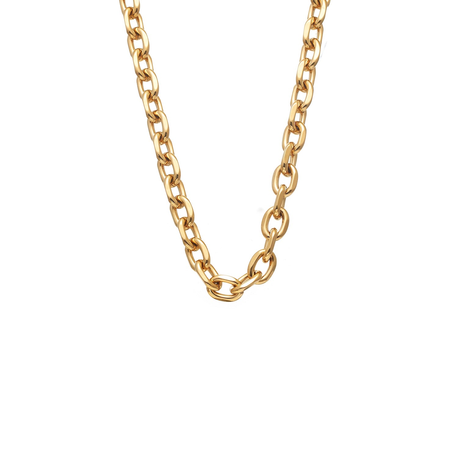 Forged Necklace in 14k gold-plated stainless steel | Silk & Steel Jewellery
