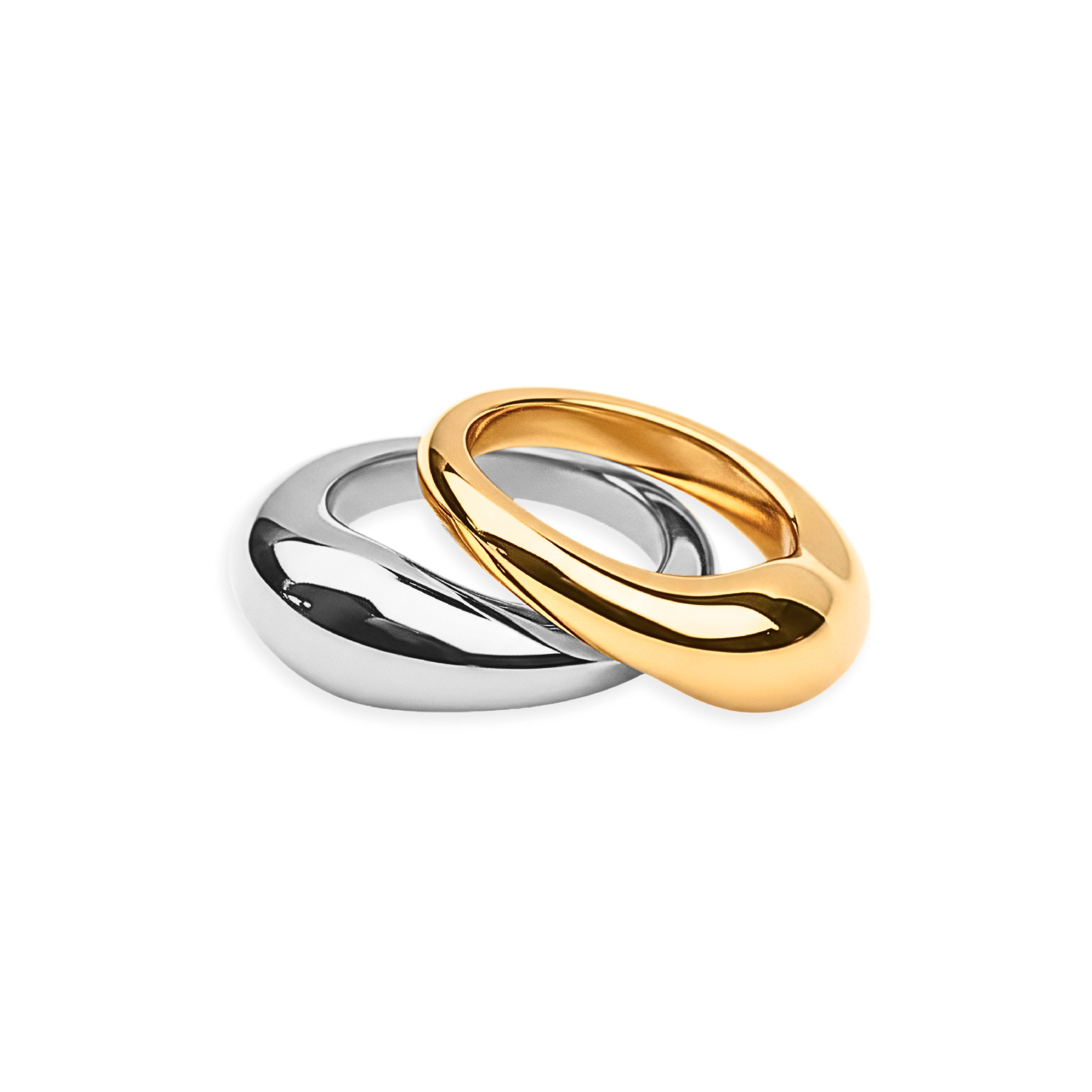 Fusion Ring Set Gold + Silver