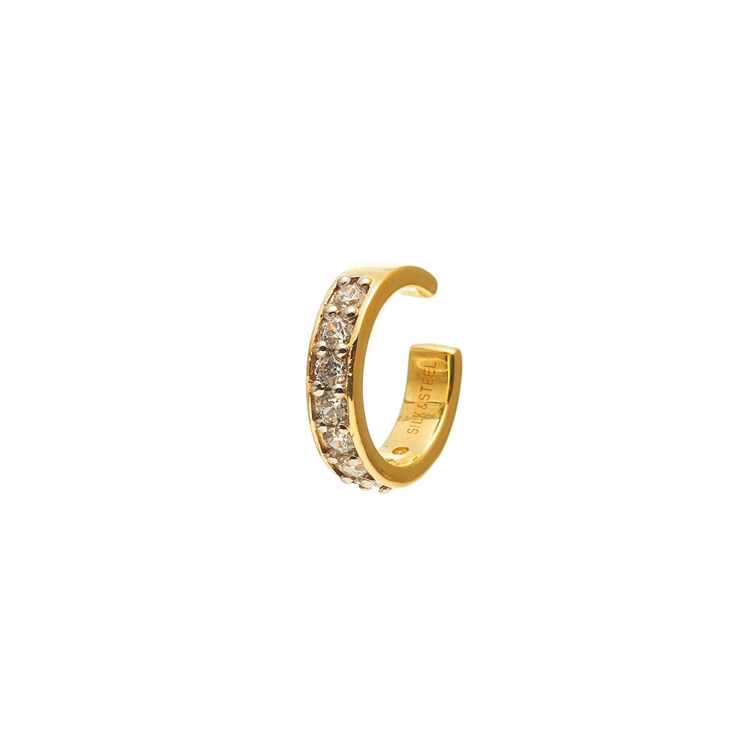 Galaxie Ear Cuff in 14k gold-plated sterling silver with Cubic Zirconias | Silk & Steel Jewellery