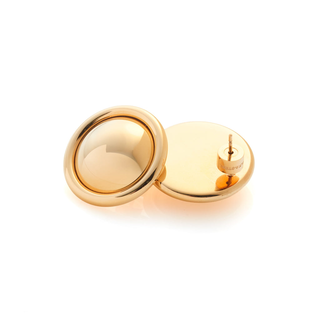 Silk & Steel Globe Earrings in 14k gold-plated stainless steel.