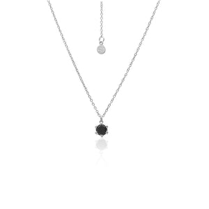 Silk & Steel Harmony Necklace with black spinel in rhodium-plated sterling silver.