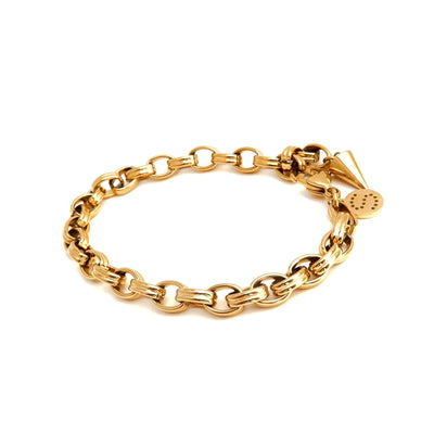 Chunky belcher chain bracelet in 14k gold-plated stainless steel