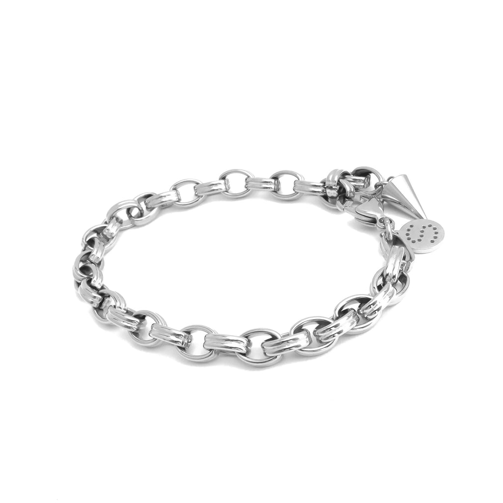 Chunky belcher chain bracelet in high quality silver stainless steel