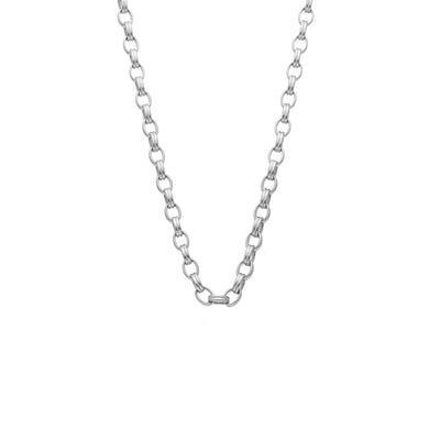 Chunky Belcher Chain Necklace in silver stainless steel