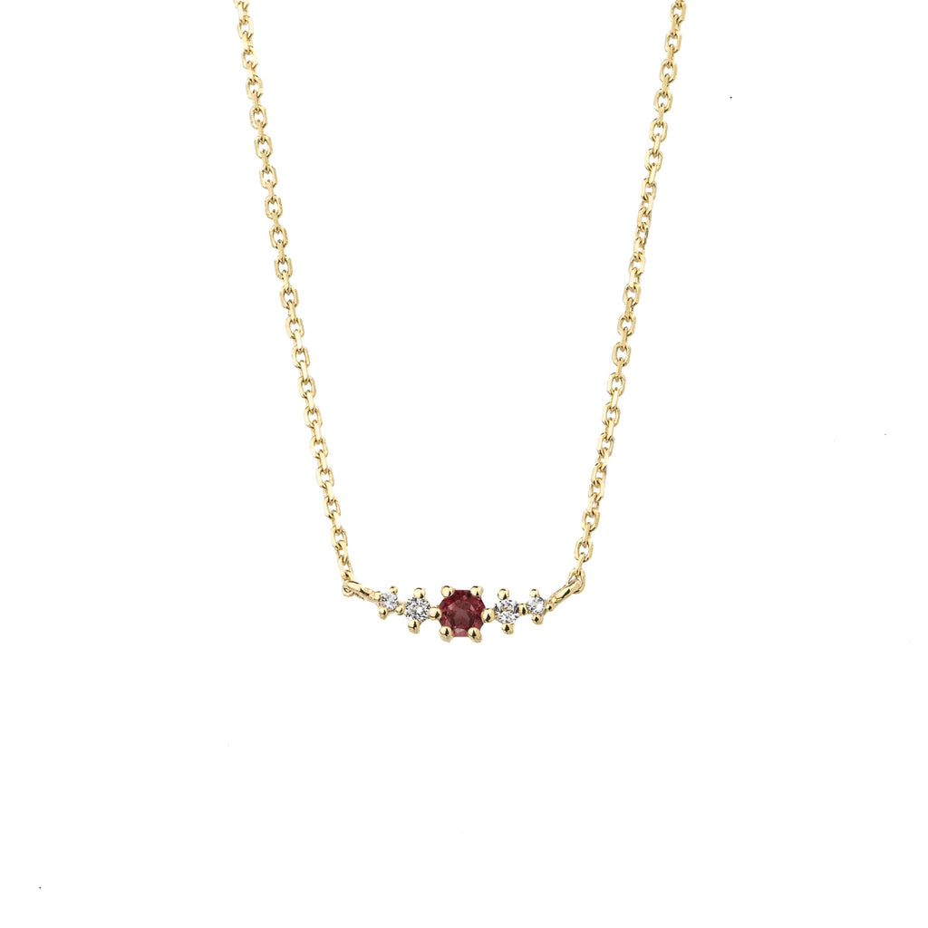 Garnet January Birthstone Necklace | 14k gold-plated Sterling Silver | Silk & Steel Jewellery
