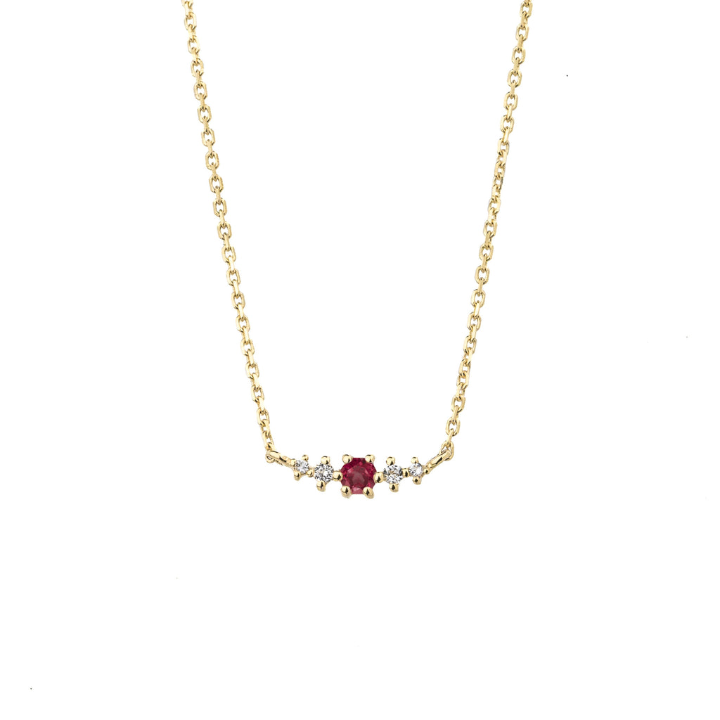 Ruby July Birthstone Necklace | 14k gold-plated Sterling Silver | Silk & Steel Jewellery