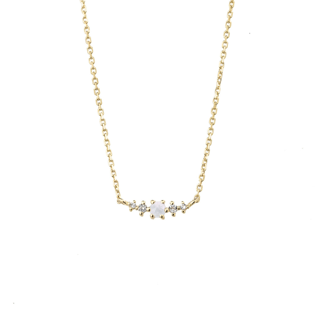 Moonstone June Birthstone Necklace | 14k gold-plated Sterling Silver | Silk & Steel Jewellery