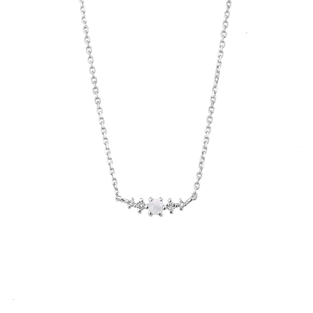 Moonstone June Birthstone Necklace | Rhodium-plated Sterling Silver | Silk & Steel Jewellery