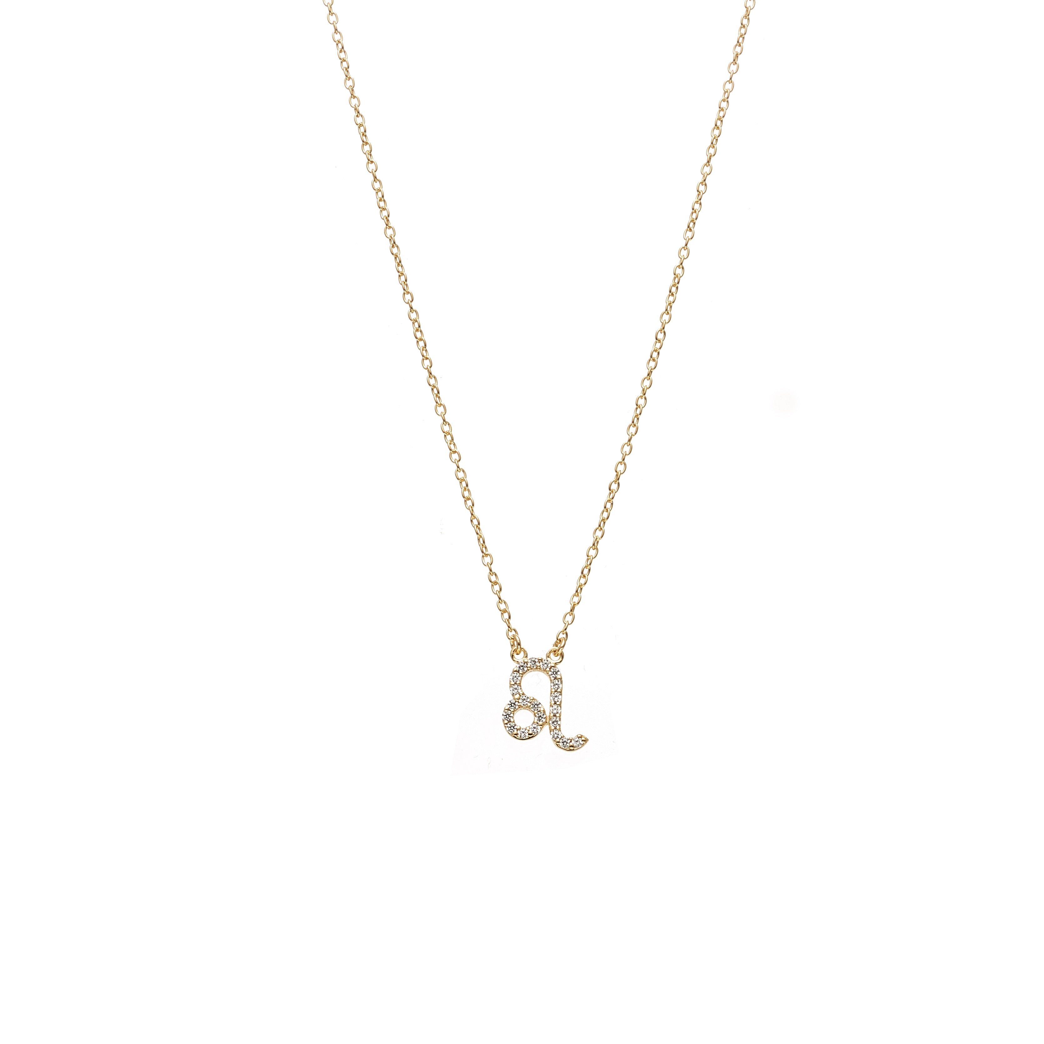 Silk & Steel Jewellery Leo Star Sign Pendant Necklace in 14k gold-plated Sterling Silver with Cubic Zirconias