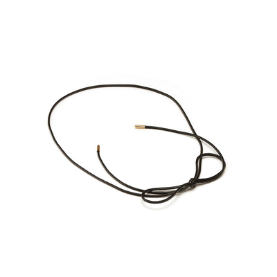 Linea Lariat Waxed Black Cord Necklace with 14k gold-plated stainless steel cap