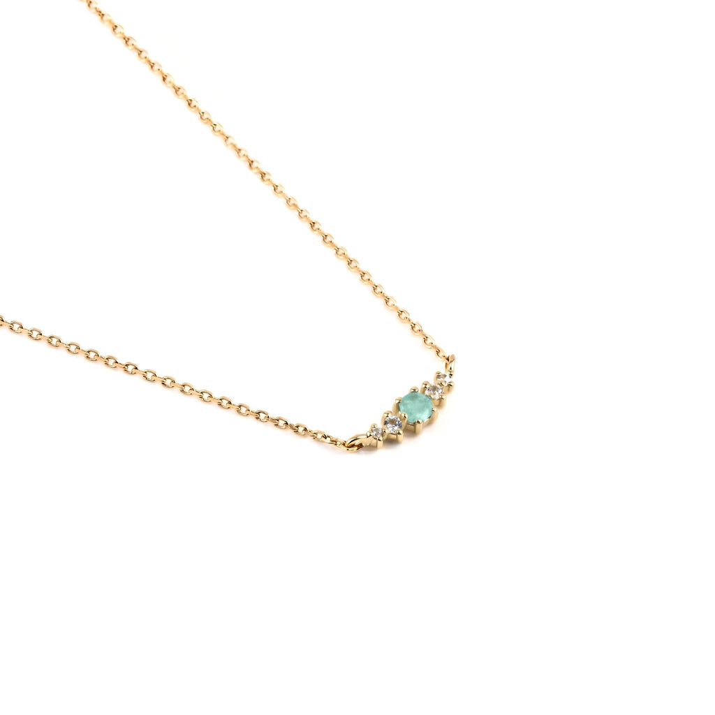 Amazonite March Birthstone Necklace | 14k gold-plated Sterling Silver | Silk & Steel Jewellery