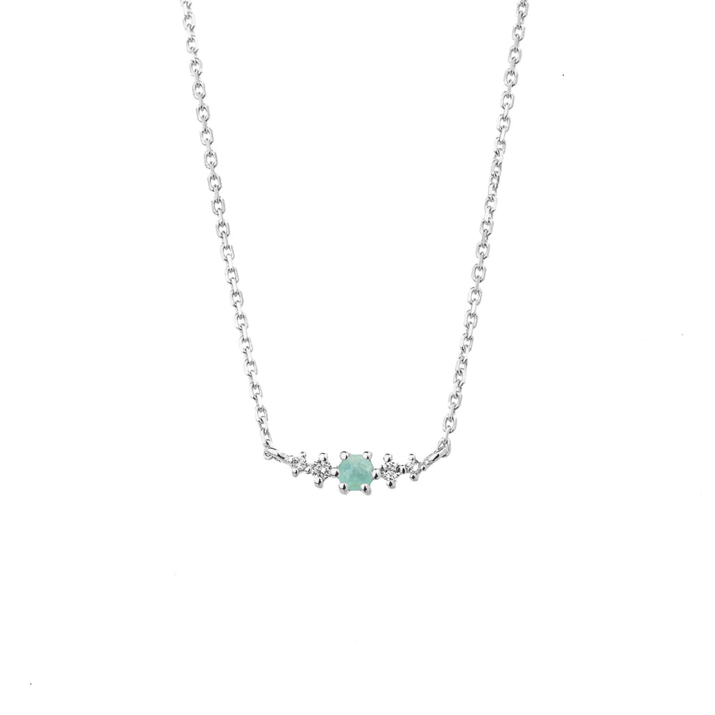 Amazonite March Birthstone Necklace | Rhodium-plated Sterling Silver | Silk & Steel Jewellery