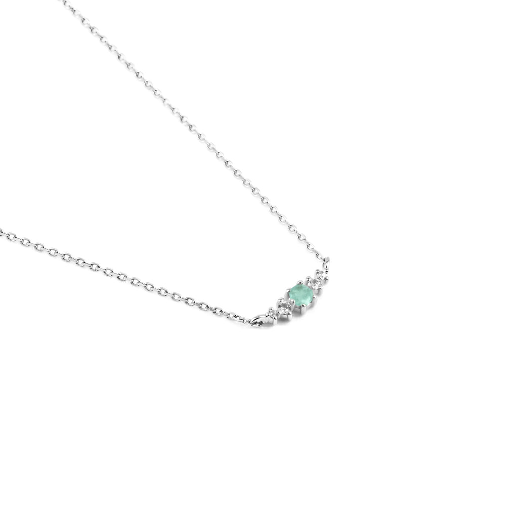 Amazonite March Birthstone Necklace | Rhodium-plated Sterling Silver | Silk & Steel Jewellery