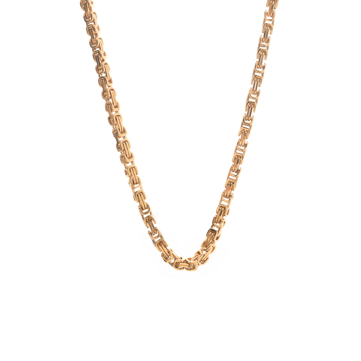Silk & Steel Meridian Necklace in premium high quality 14k gold-plated stainless steel with vintage chain links.