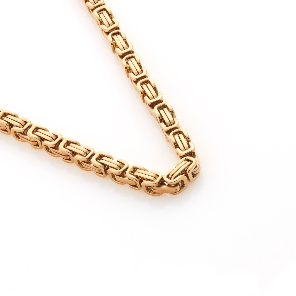 Silk & Steel Meridian Necklace in high quality 14k gold-plated stainless steel with vintage chain links.