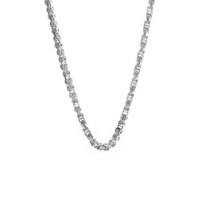 Silk & Steel Meridian Necklace in premium high-polished stainless steel with vintage chain links.