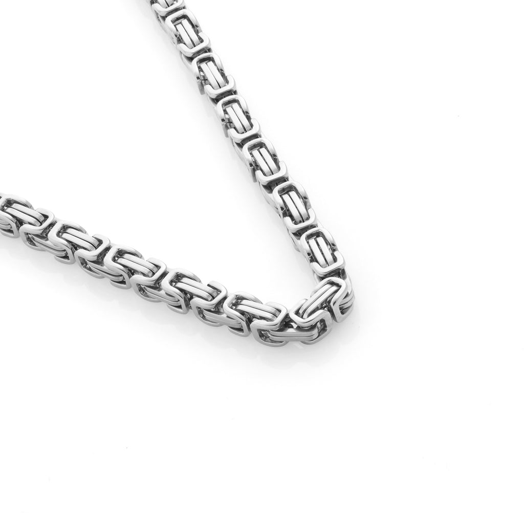Silk & Steel Meridian Necklace in premium high-polished stainless steel with vintage chain links.