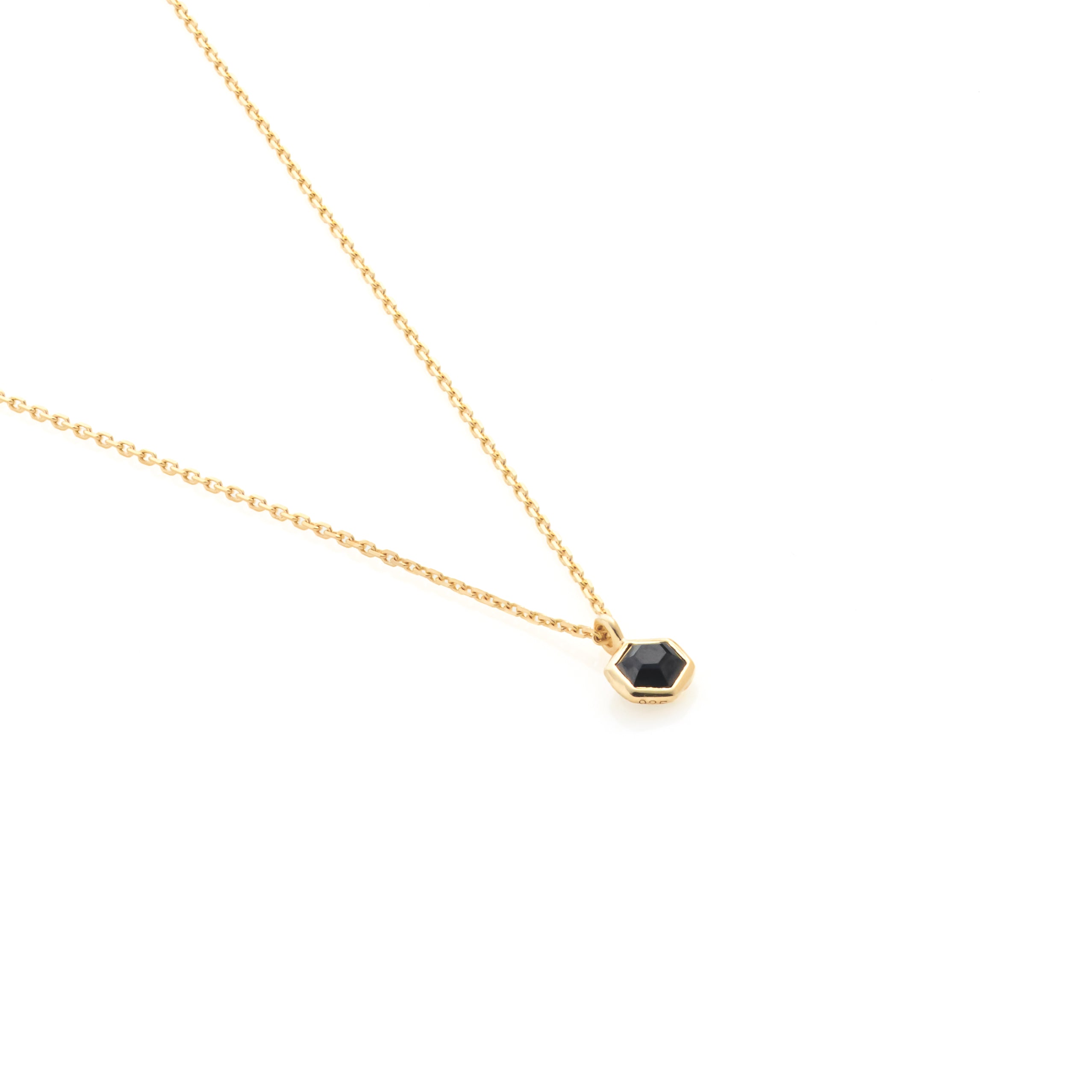 Silk & Steel Mini Harmony Necklace with natural black spinel in 14k gold-plated sterling silver