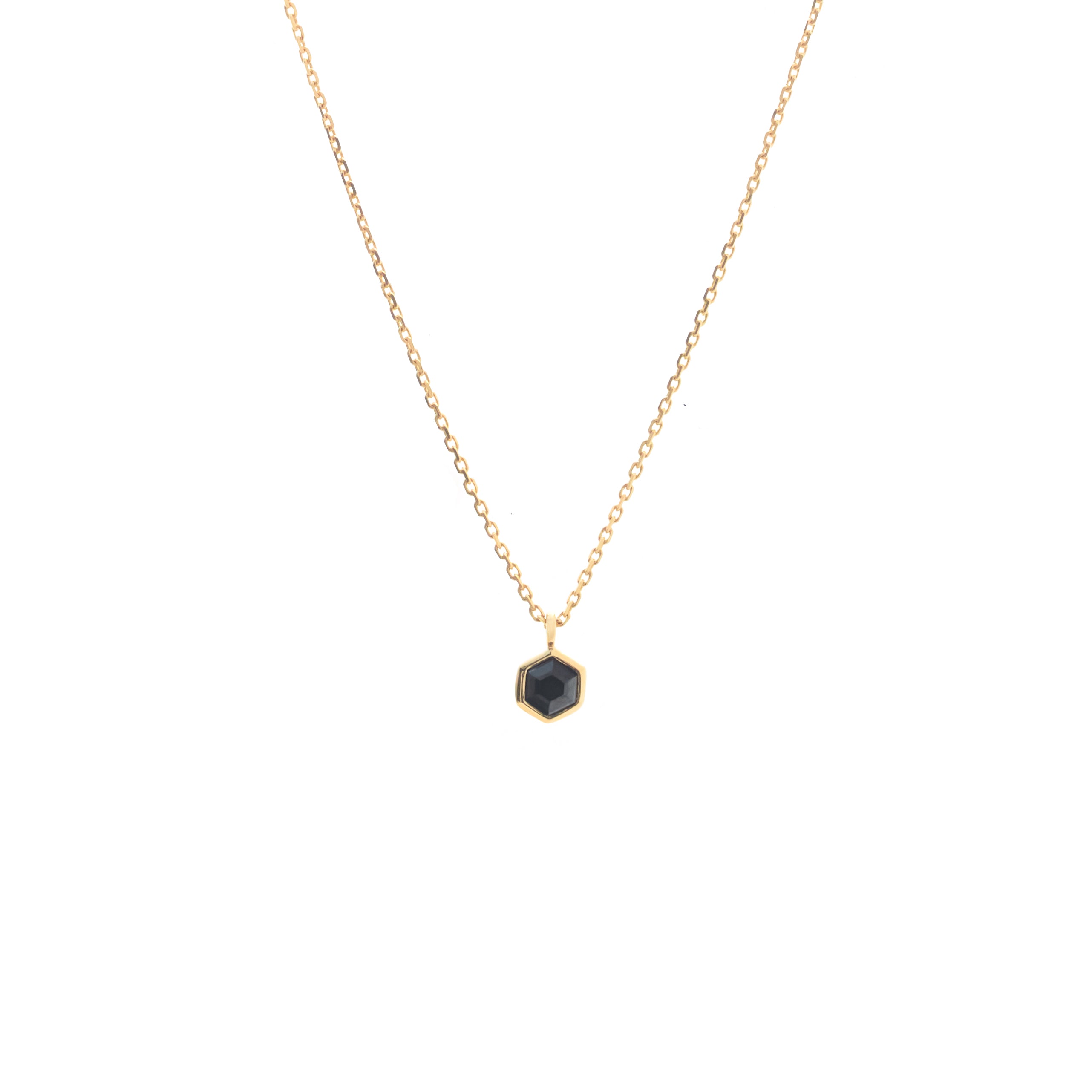 Silk & Steel Mini Harmony Necklace with natural black spinel in 14k gold-plated sterling silver