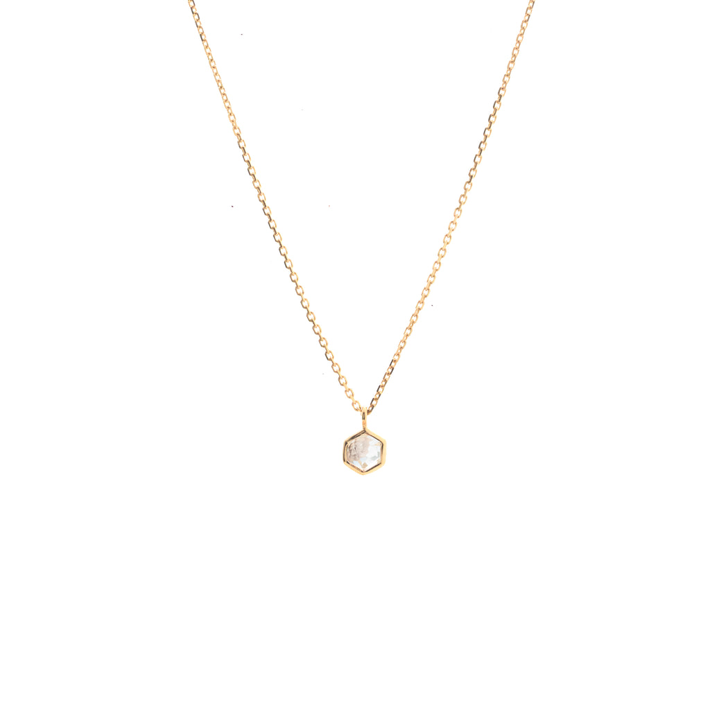 Silk & Steel Mini Harmony Necklace with natural crystal quartz in 14k gold-plated sterling silver