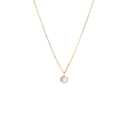 Silk & Steel Mini Harmony Necklace with natural crystal quartz in 14k gold-plated sterling silver