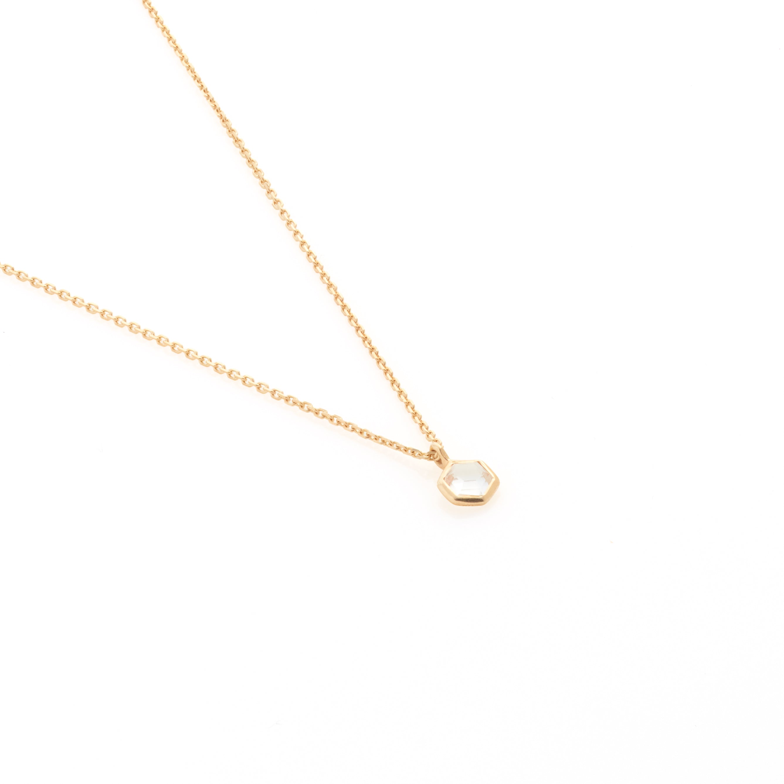 Silk & Steel Mini Harmony Necklace with natural crystal quartz in 14k gold-plated sterling silver
