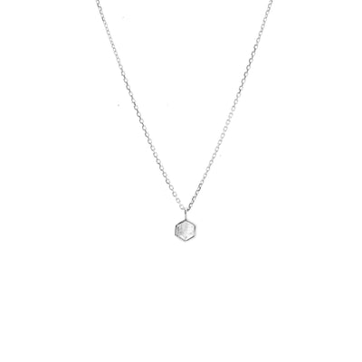 Silk & Steel Mini Harmony Necklace with natural crystal quartz in rhodium-plated sterling silver