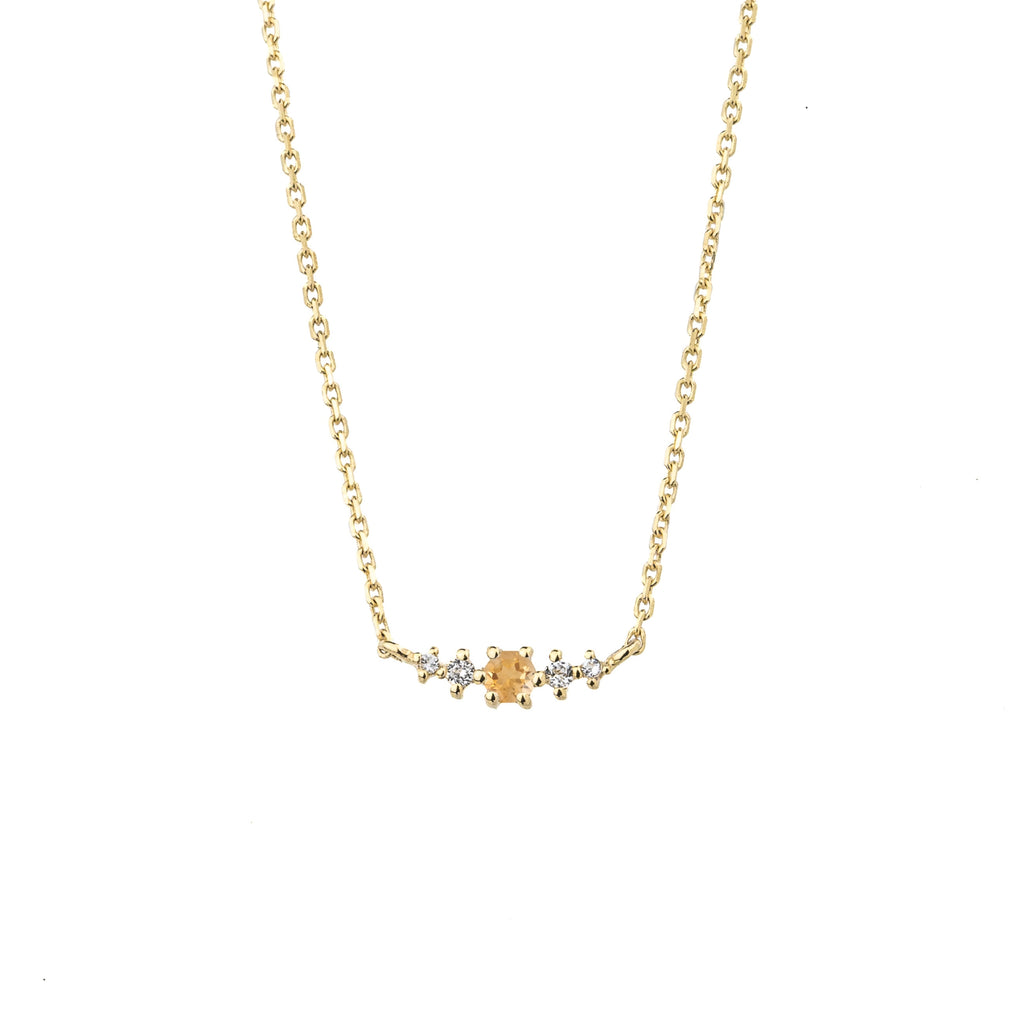 Citrine November Birthstone Necklace | 14k gold-plated Sterling Silver | Silk & Steel Jewellery