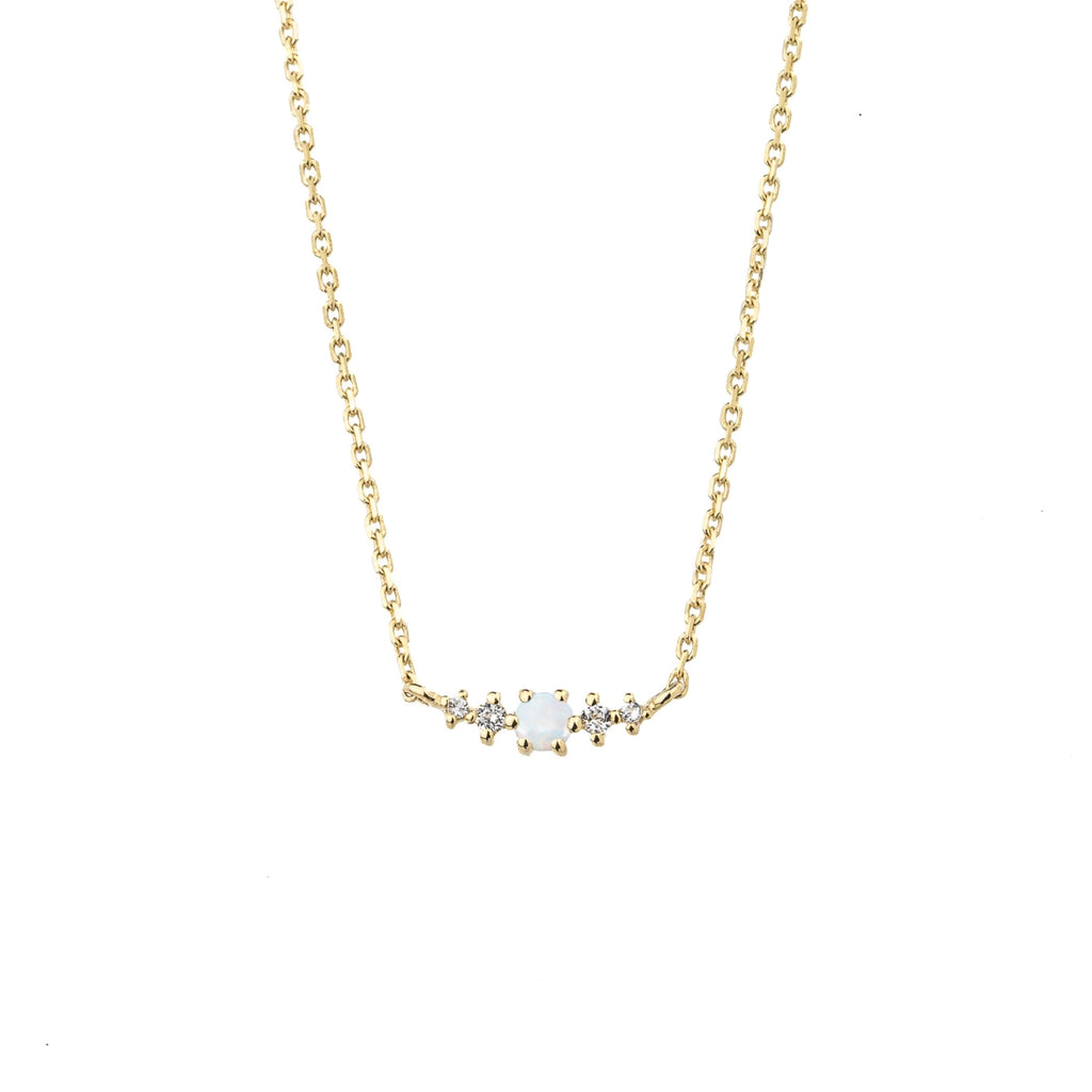 Opal October Birthstone Necklace | 14k gold-plated Sterling Silver | Silk & Steel Jewellery