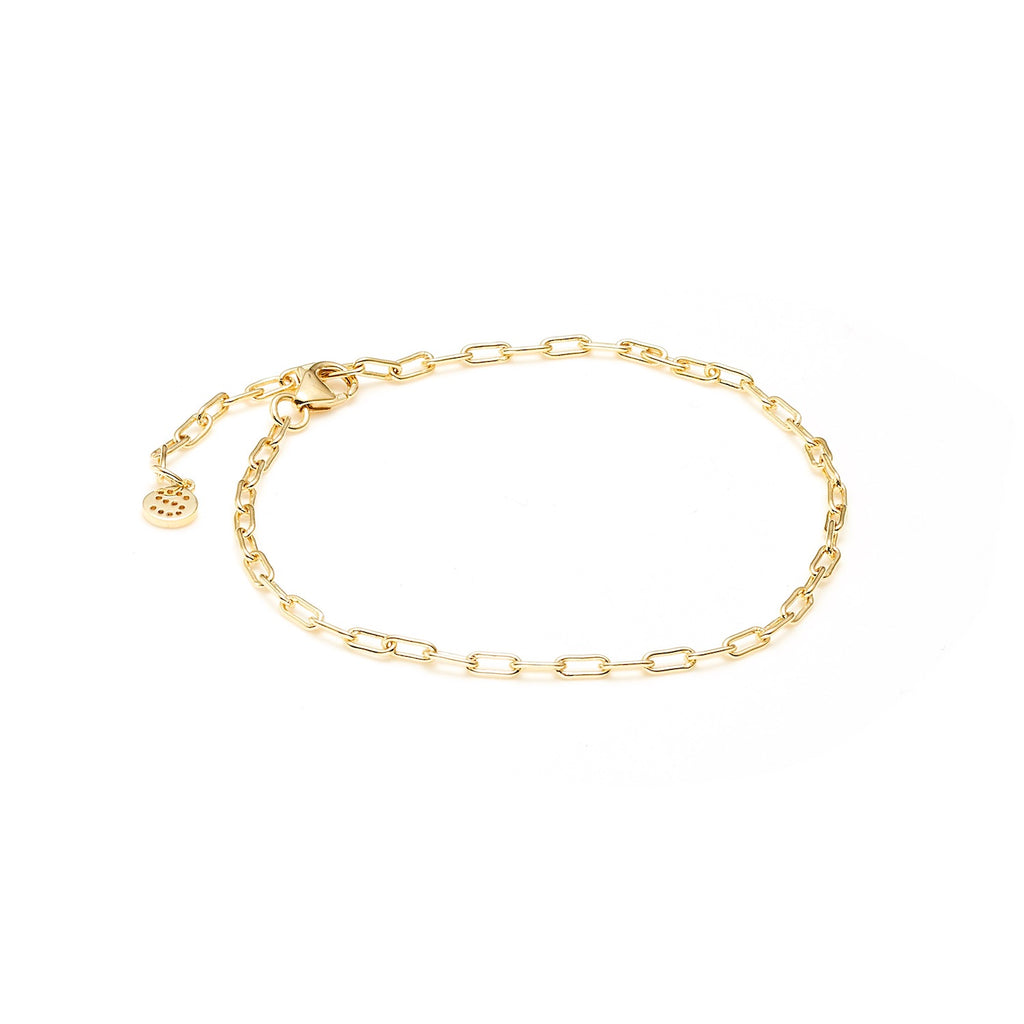 Fine Chain Papier Bracelet in 14k gold-plated sterling silver | Silk & Steel Jewellery