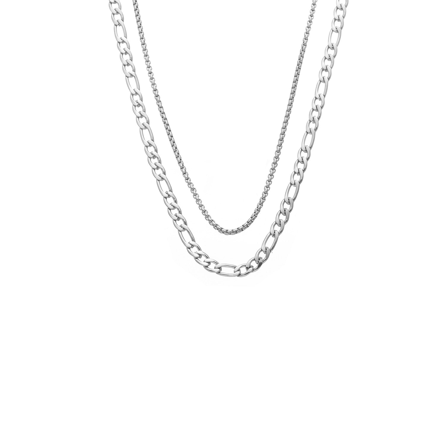 Pre-layered Reflection Necklace in silver stainless steel | Silk & Steel Jewellery