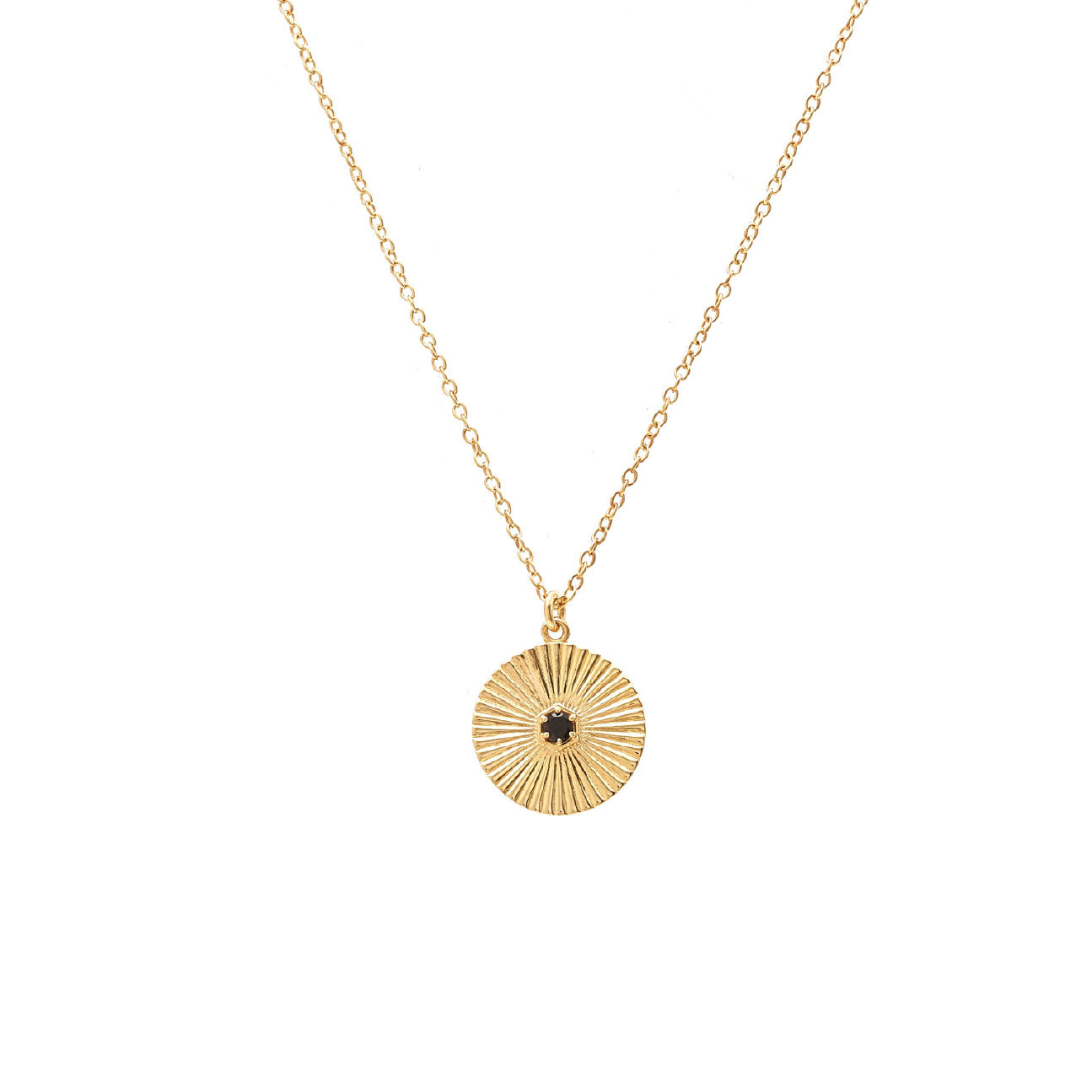 Silk & Steel Solace Necklace with black spinel in 14k gold-plated sterling silver