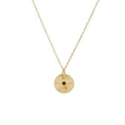Silk & Steel Solace Necklace with black spinel in 14k gold-plated sterling silver