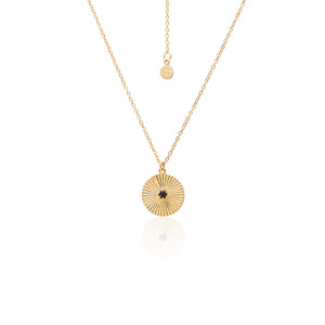 Silk & Steel Solace Necklace with black spinel in 14k gold-plated sterling silver